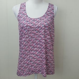 J Crew Printed Twisted Back Tank Top C5010